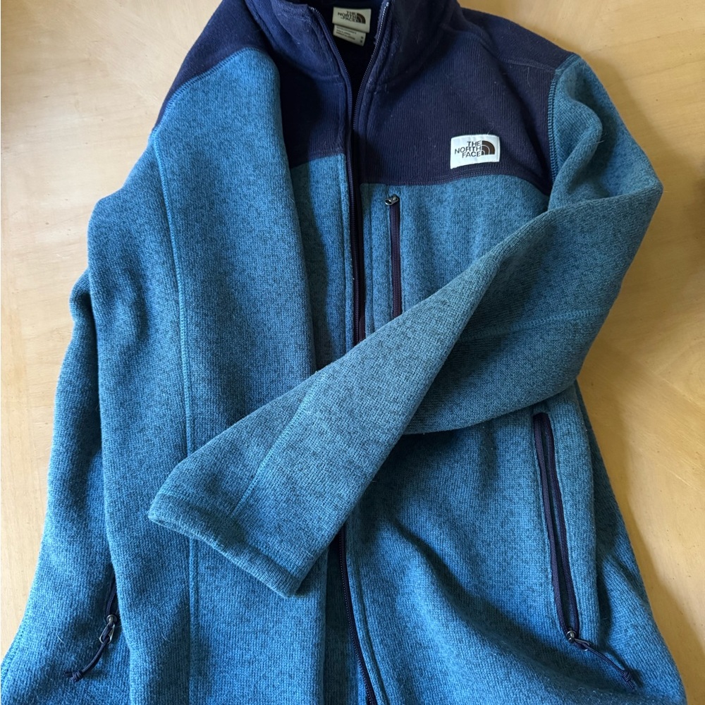 The North Face Blue and Navy Zip Up Sweater